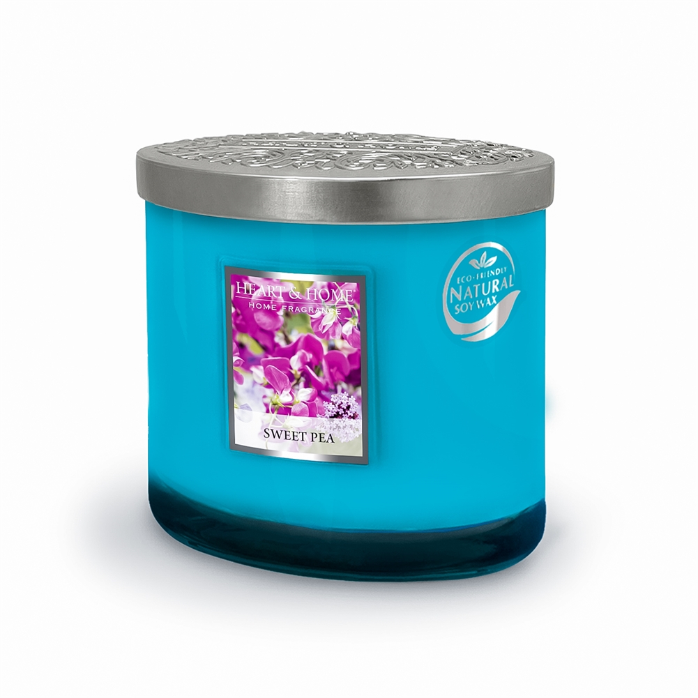 History & Heraldry Lavender/Pink Twin Wick Ellipse Candles (Sweet Pea)