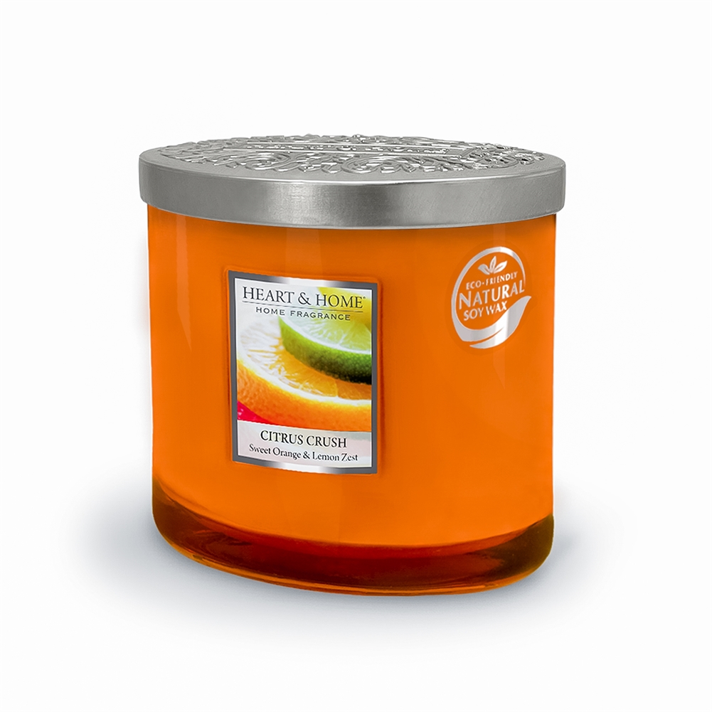 History & Heraldry Lavender/Pink Twin Wick Ellipse Candles (Citrus Crush)