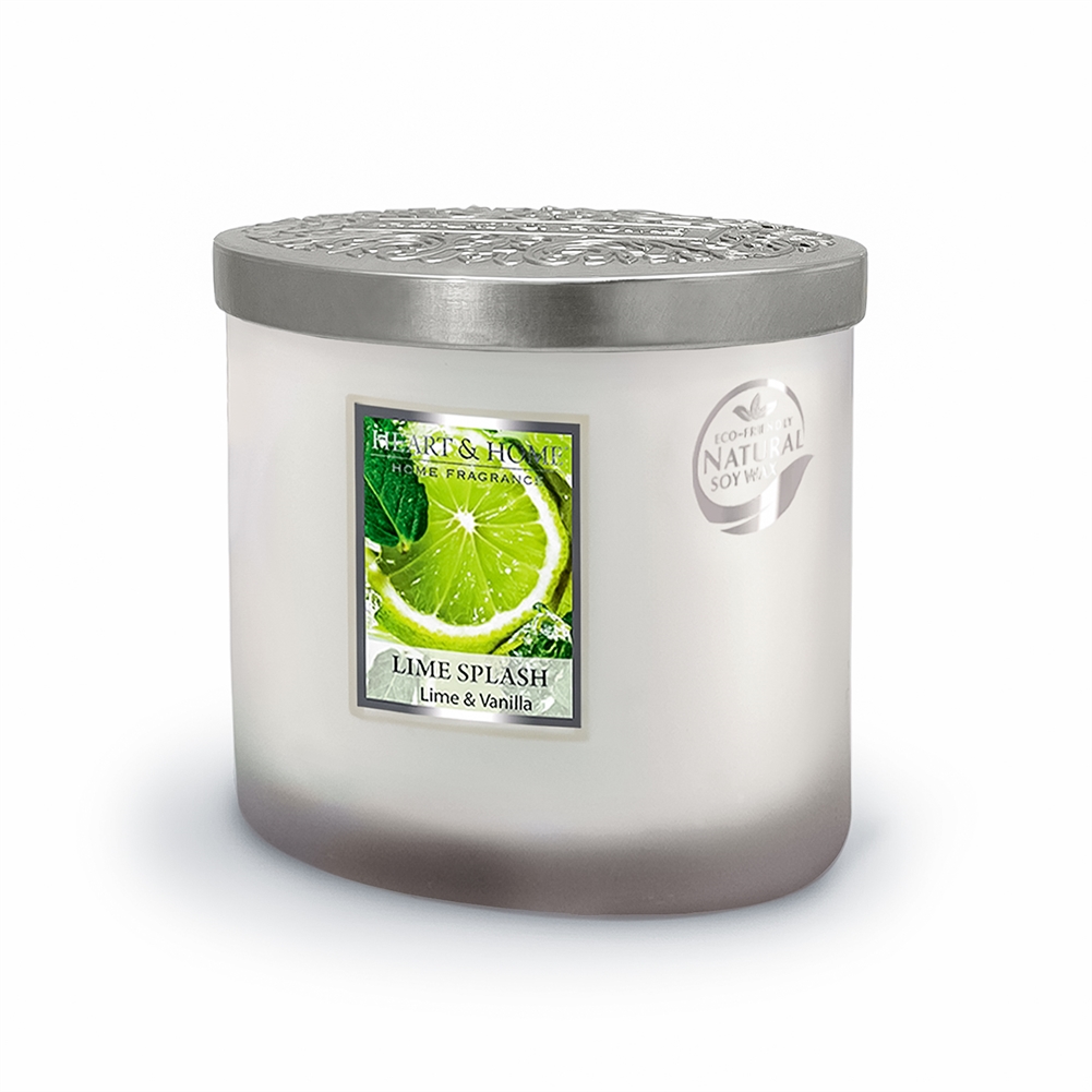 History & Heraldry Lavender/Pink Twin Wick Ellipse Candles (Lime Splash)