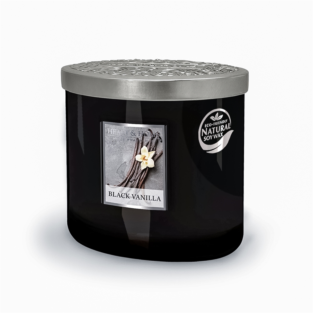 History & Heraldry Black Twin Wick Ellipse Candles ( Vanilla)