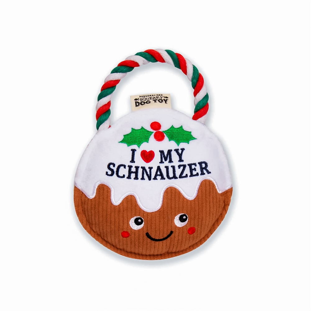 History & Heraldry I Love My Dog Breed Christmas Pudding Dog Toys (Schnauzer)