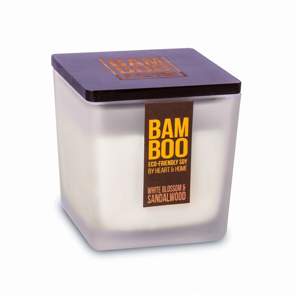 History & Heraldry White Bamboo Candles ( Blossom & Sandalwood - Large)