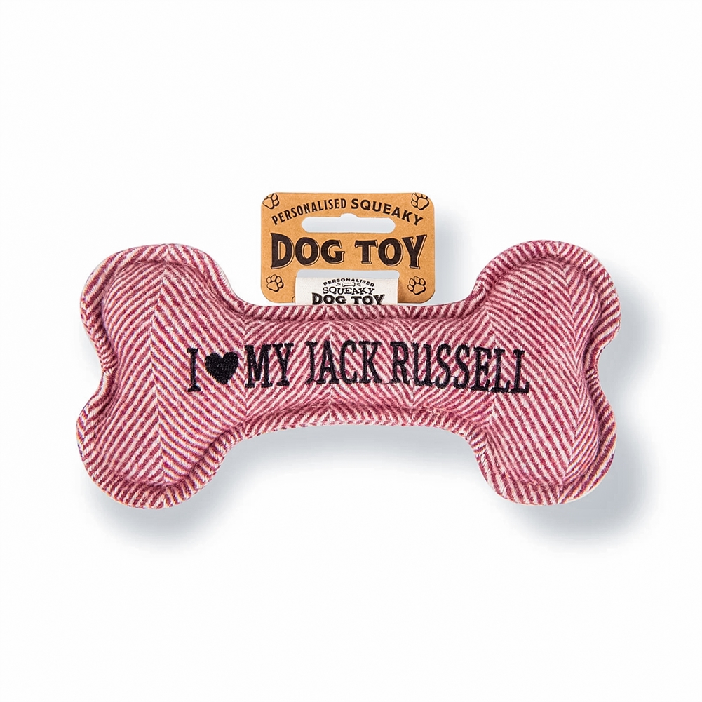 History & Heraldry Black I Love My Dog" Breed Squeaky Dog Toys (Jack Russell)