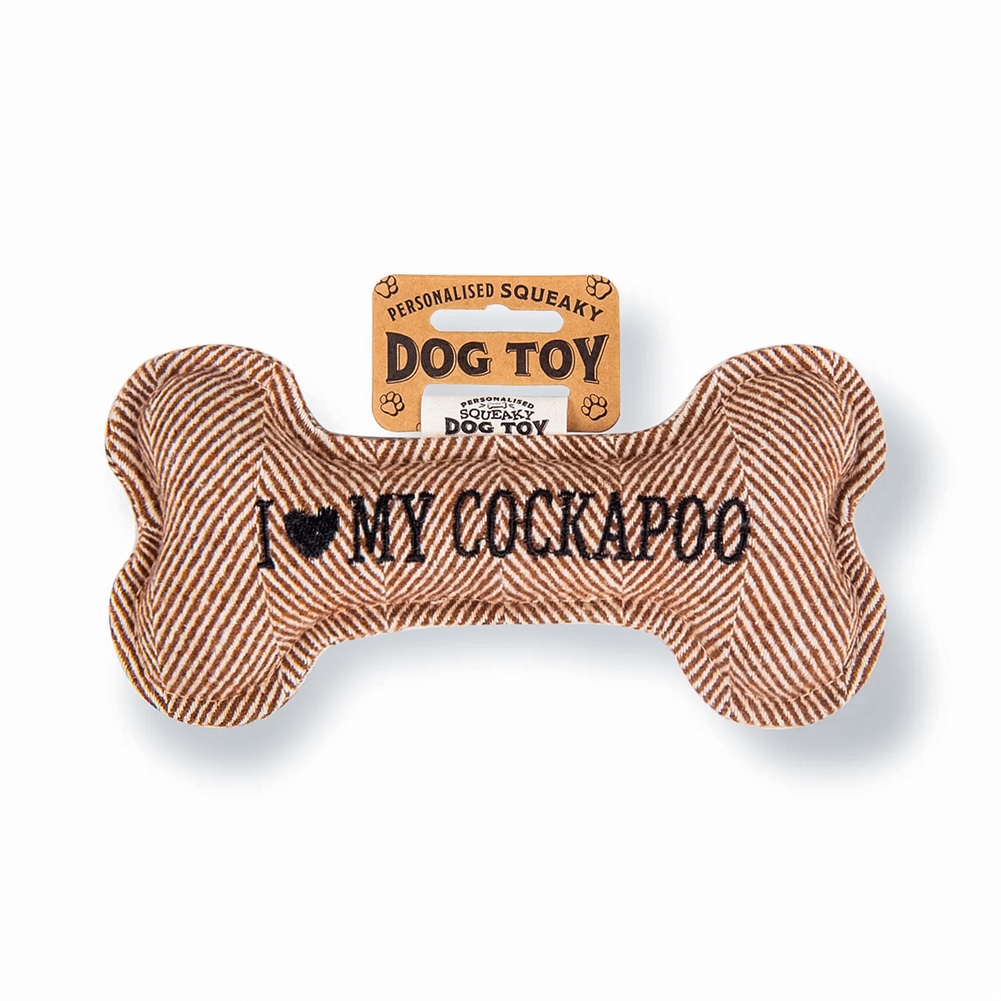 History & Heraldry Black I Love My Dog" Breed Squeaky Dog Toys (Cockapoo)