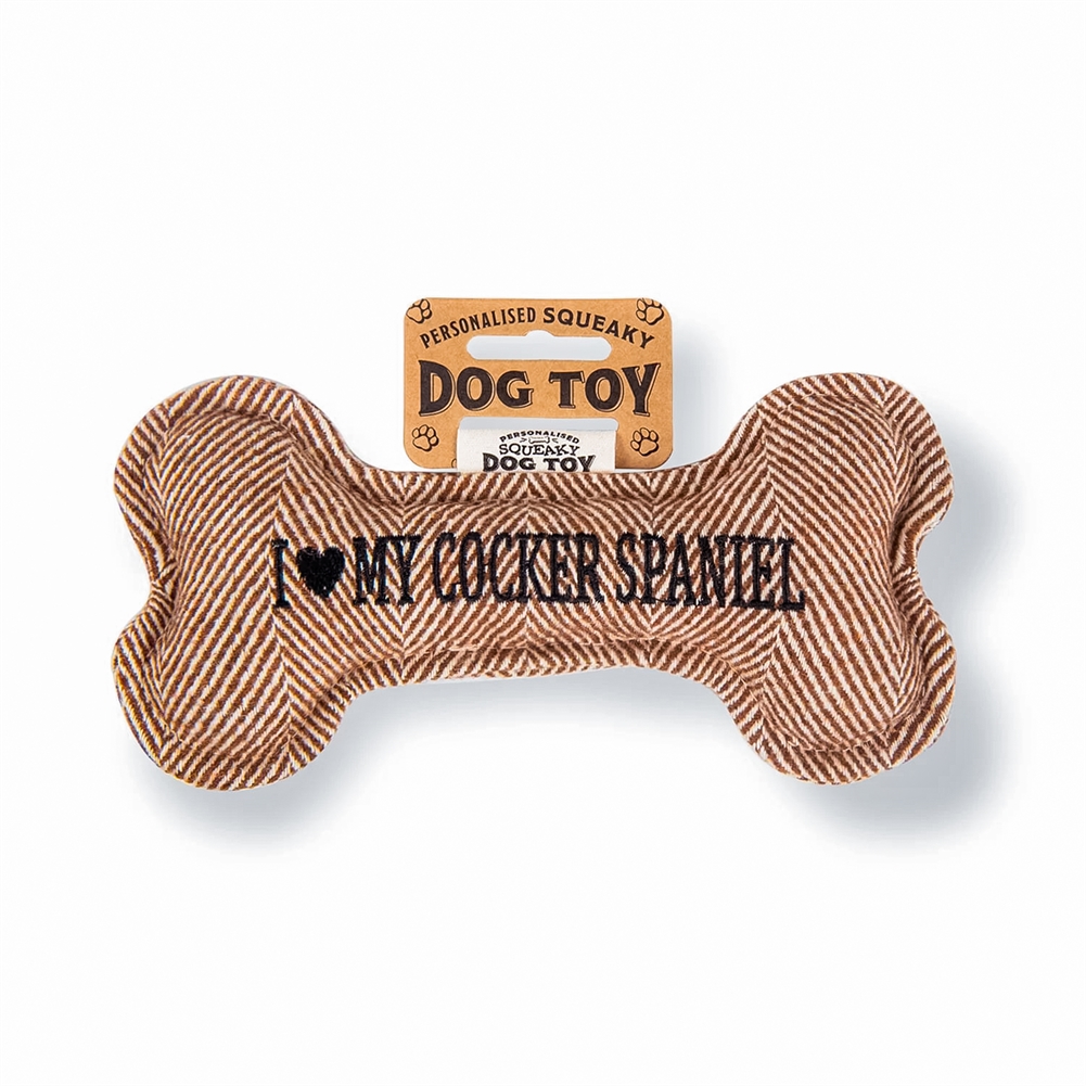 History & Heraldry Black I Love My Dog" Breed Squeaky Dog Toys (Cocker Spaniel)