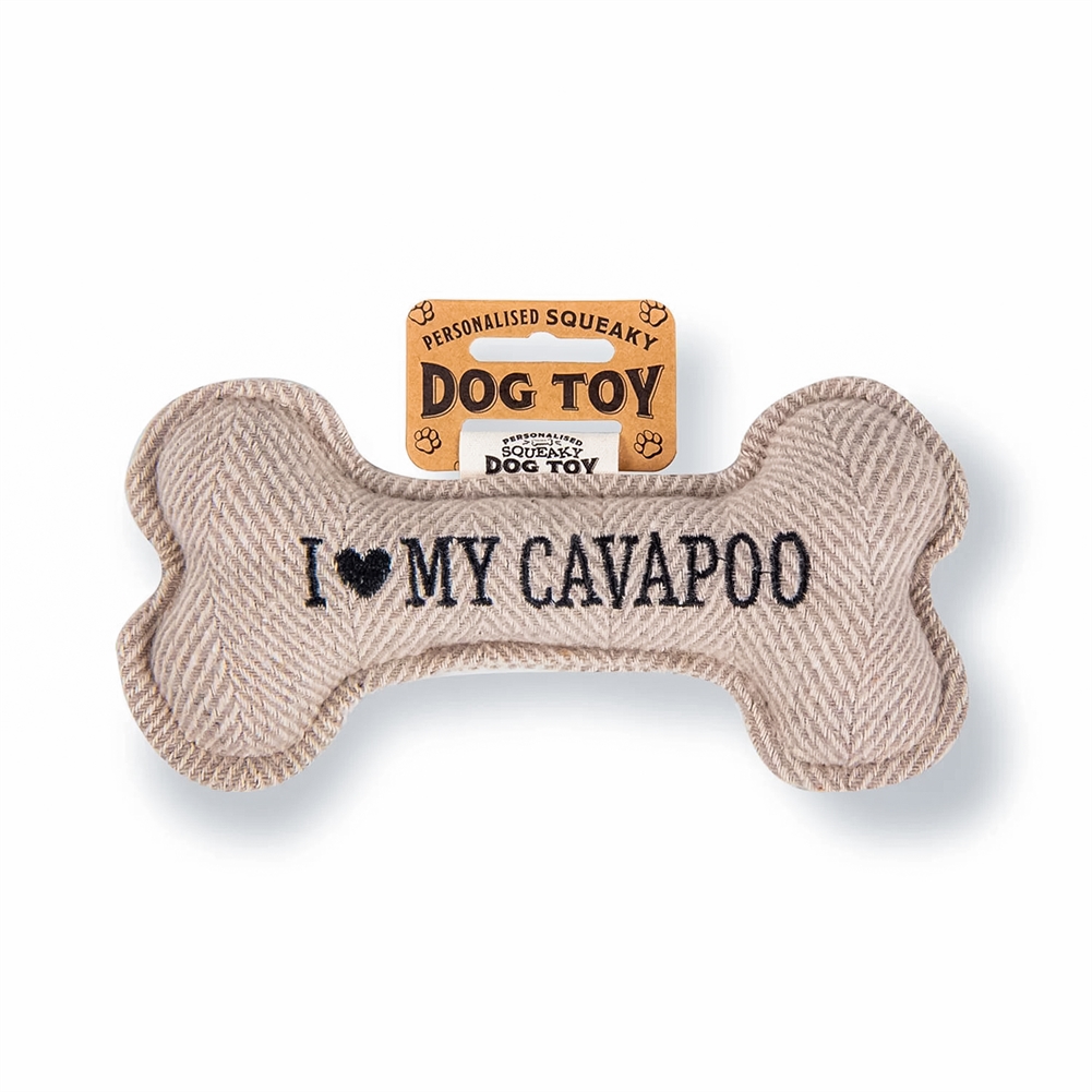 History & Heraldry Black I Love My Dog" Breed Squeaky Dog Toys (Cavapoo)