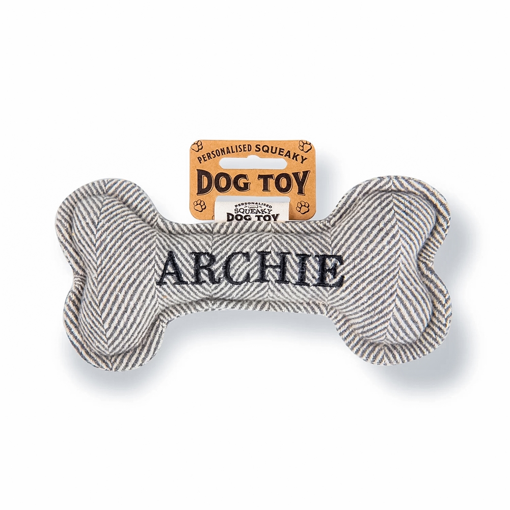 History & Heraldry Black Named Squeaky Dog Toys (Archie)