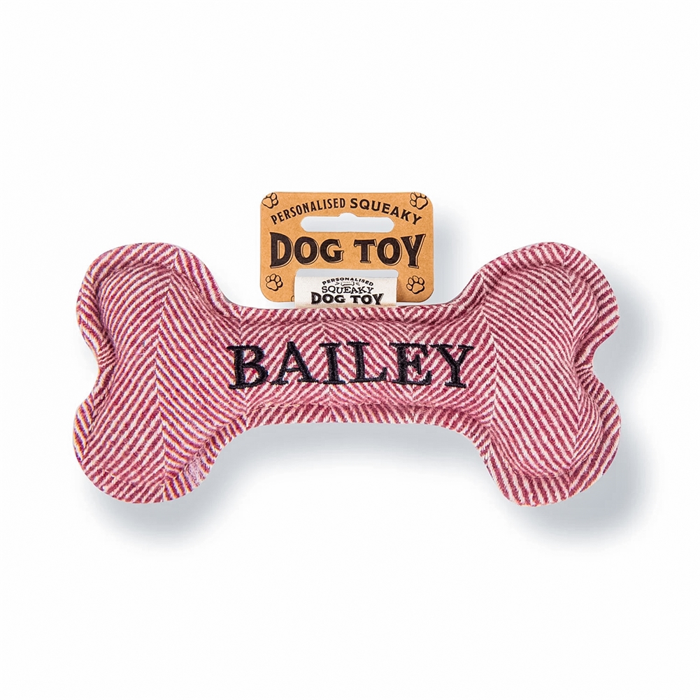 History & Heraldry Black Named Squeaky Dog Toys (Bailey)