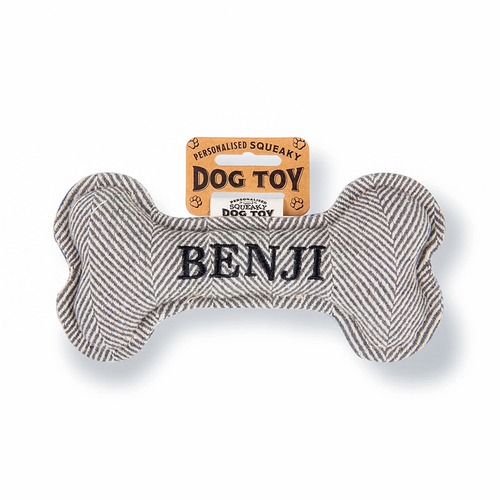 History & Heraldry Black Named Squeaky Dog Toys (Benji)