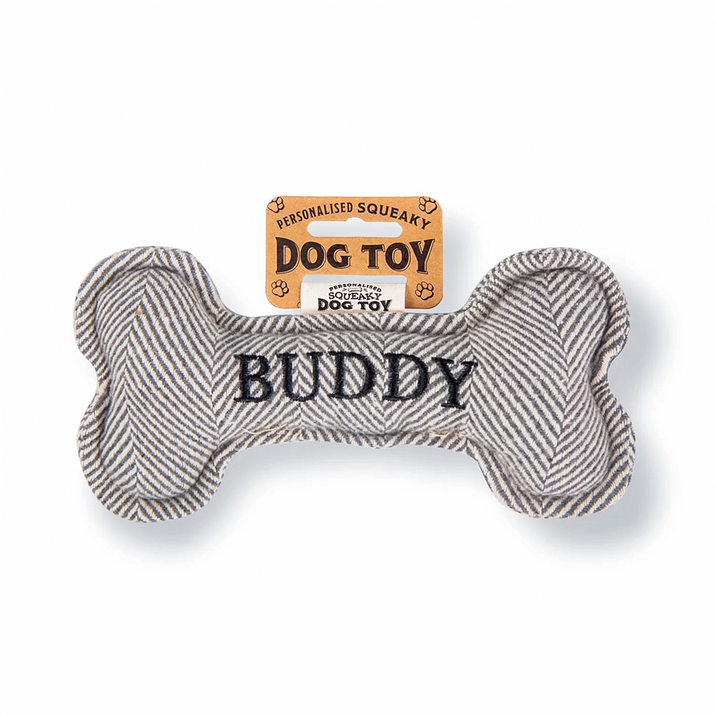 History & Heraldry Black Named Squeaky Dog Toys (Buddy)