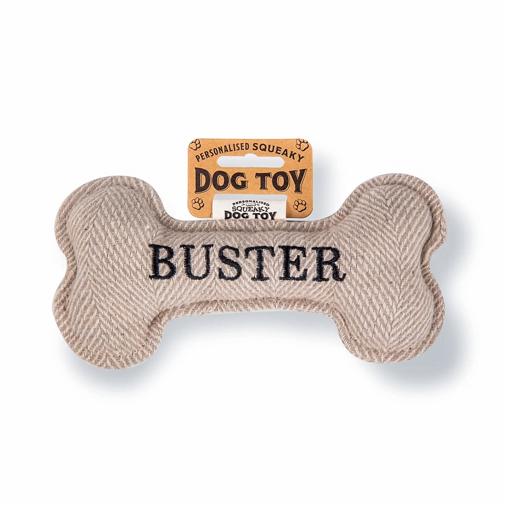 History & Heraldry Black Named Squeaky Dog Toys (Buster)