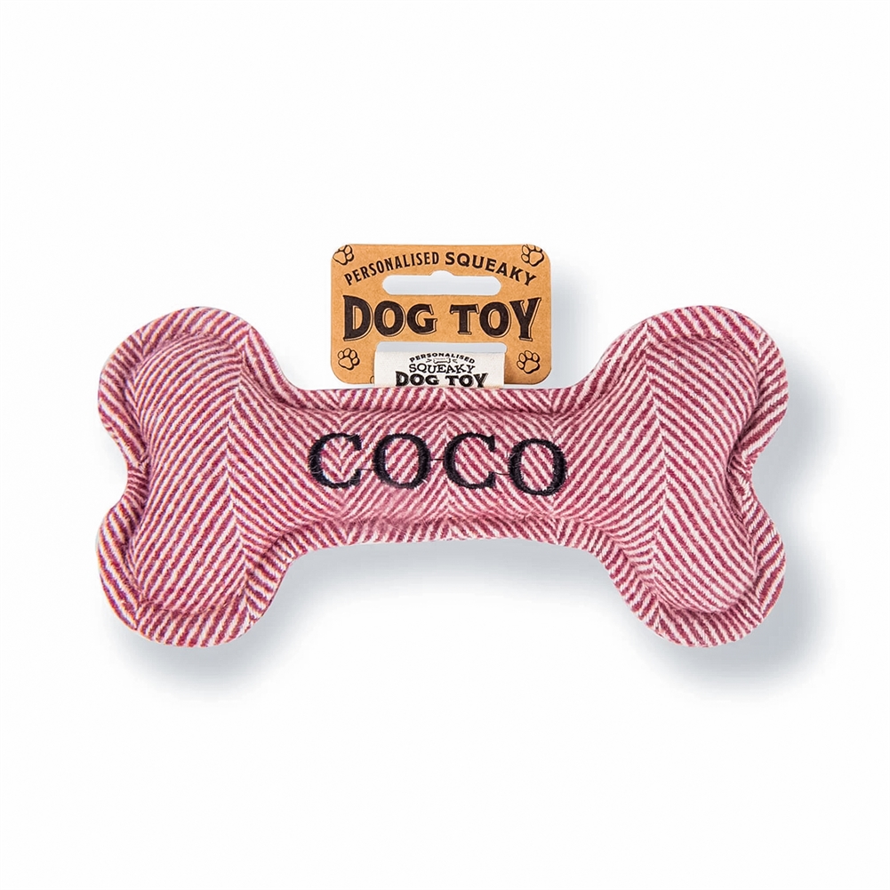 History & Heraldry Black Named Squeaky Dog Toys (Coco)