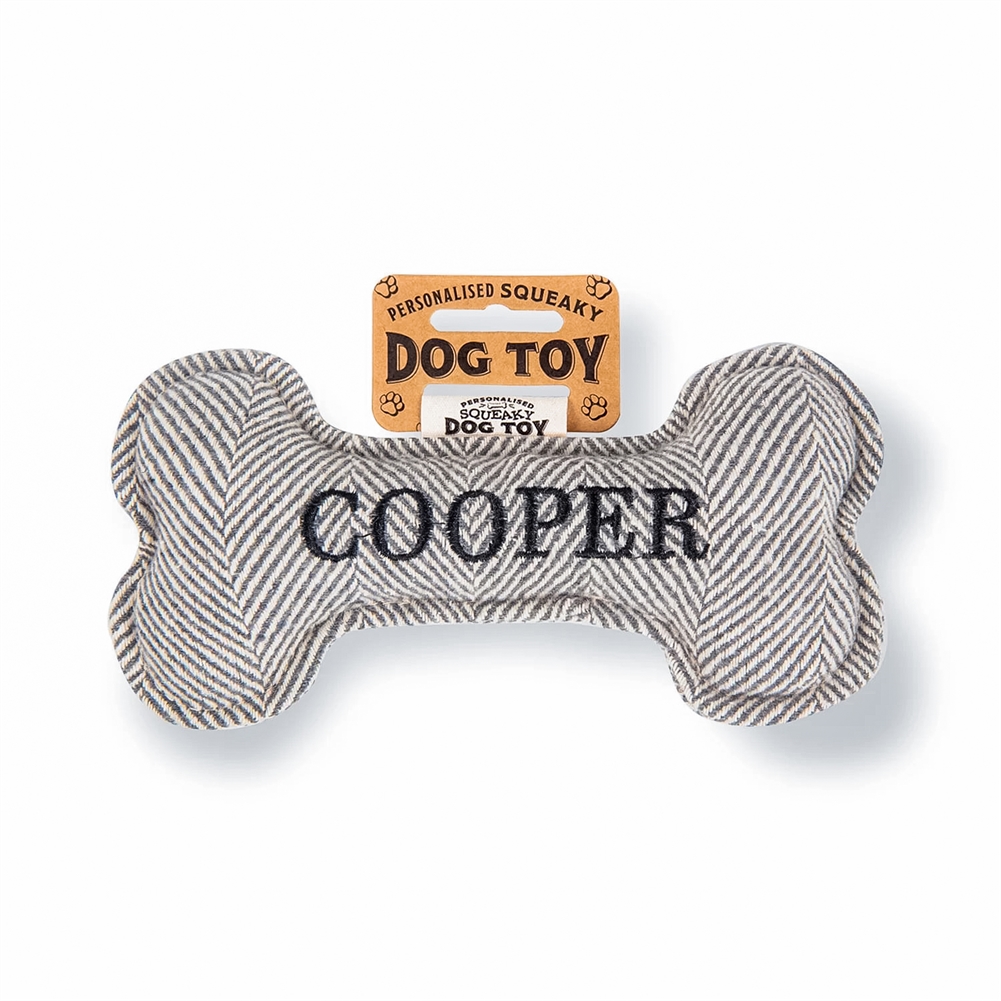 History & Heraldry Black Named Squeaky Dog Toys (Cooper)