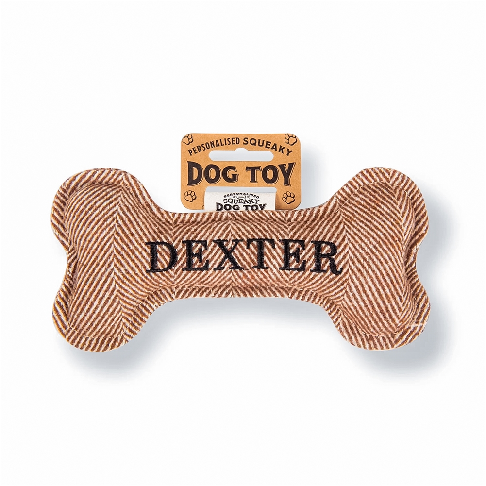 History & Heraldry Black Named Squeaky Dog Toys (Dexter)