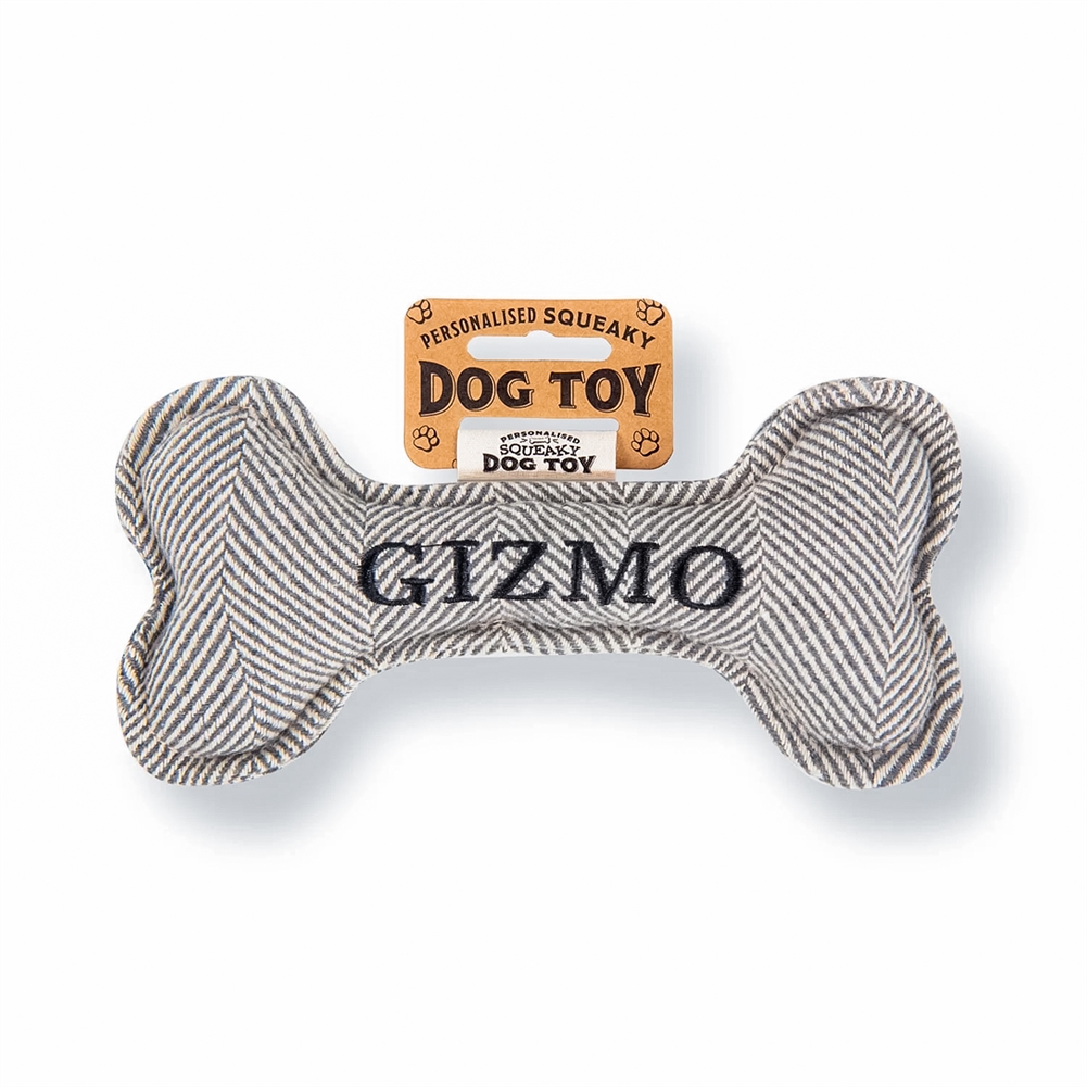 History & Heraldry Black Named Squeaky Dog Toys (Gizmo)