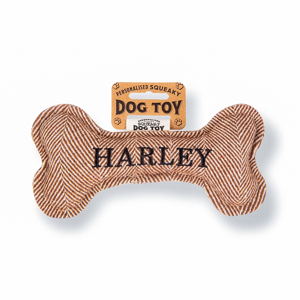 History & Heraldry Black Named Squeaky Dog Toys (Harley)