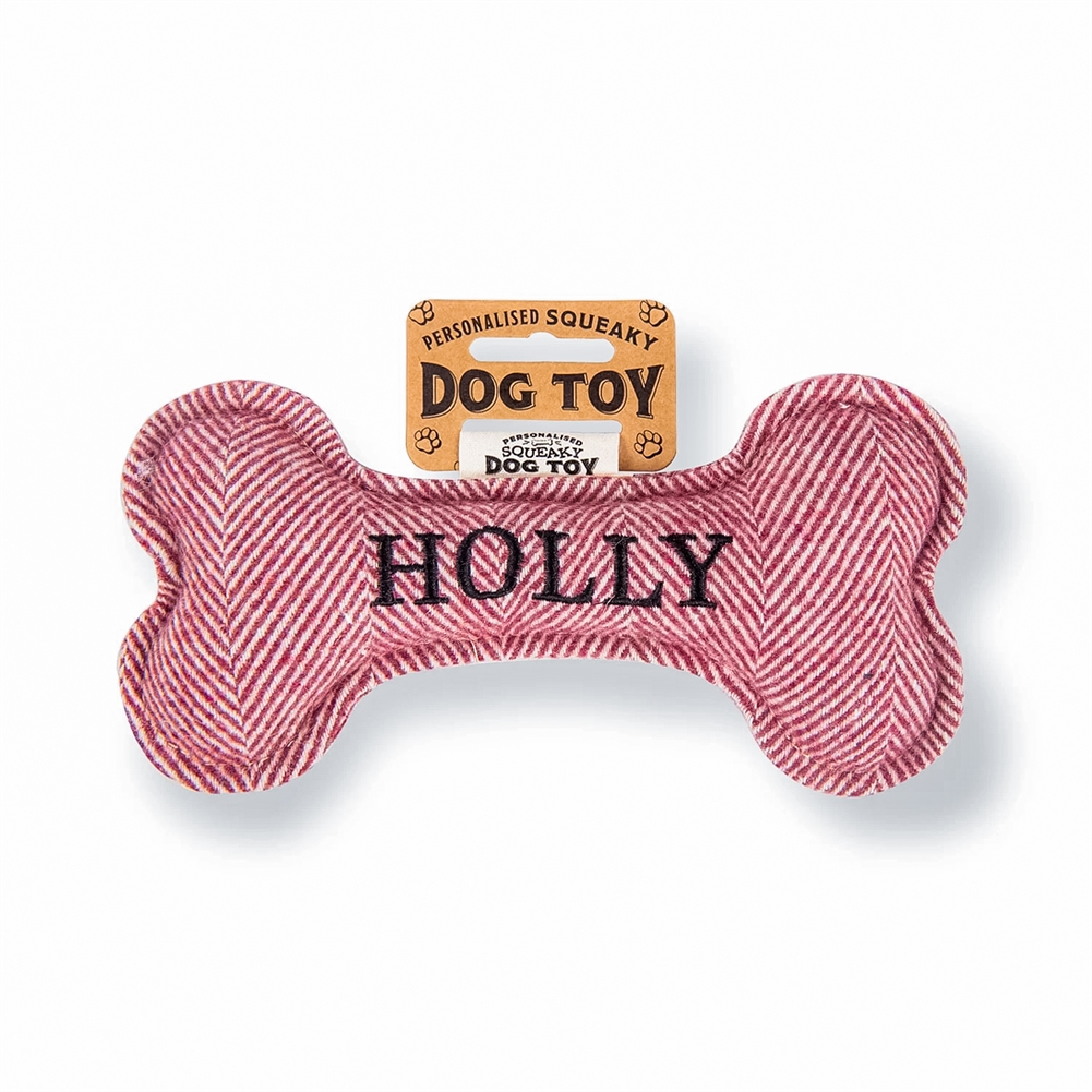 History & Heraldry Black Named Squeaky Dog Toys (Holly)
