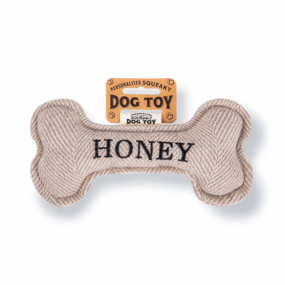 History & Heraldry Black Named Squeaky Dog Toys (Honey)