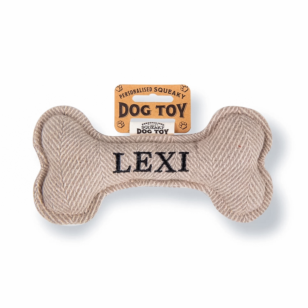 History & Heraldry Black Named Squeaky Dog Toys (Lexi)