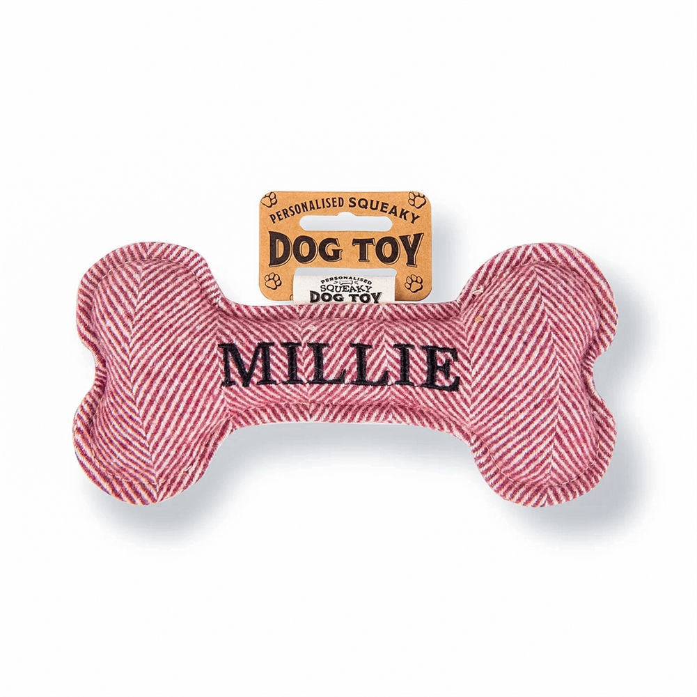 History & Heraldry Black Named Squeaky Dog Toys (Millie)