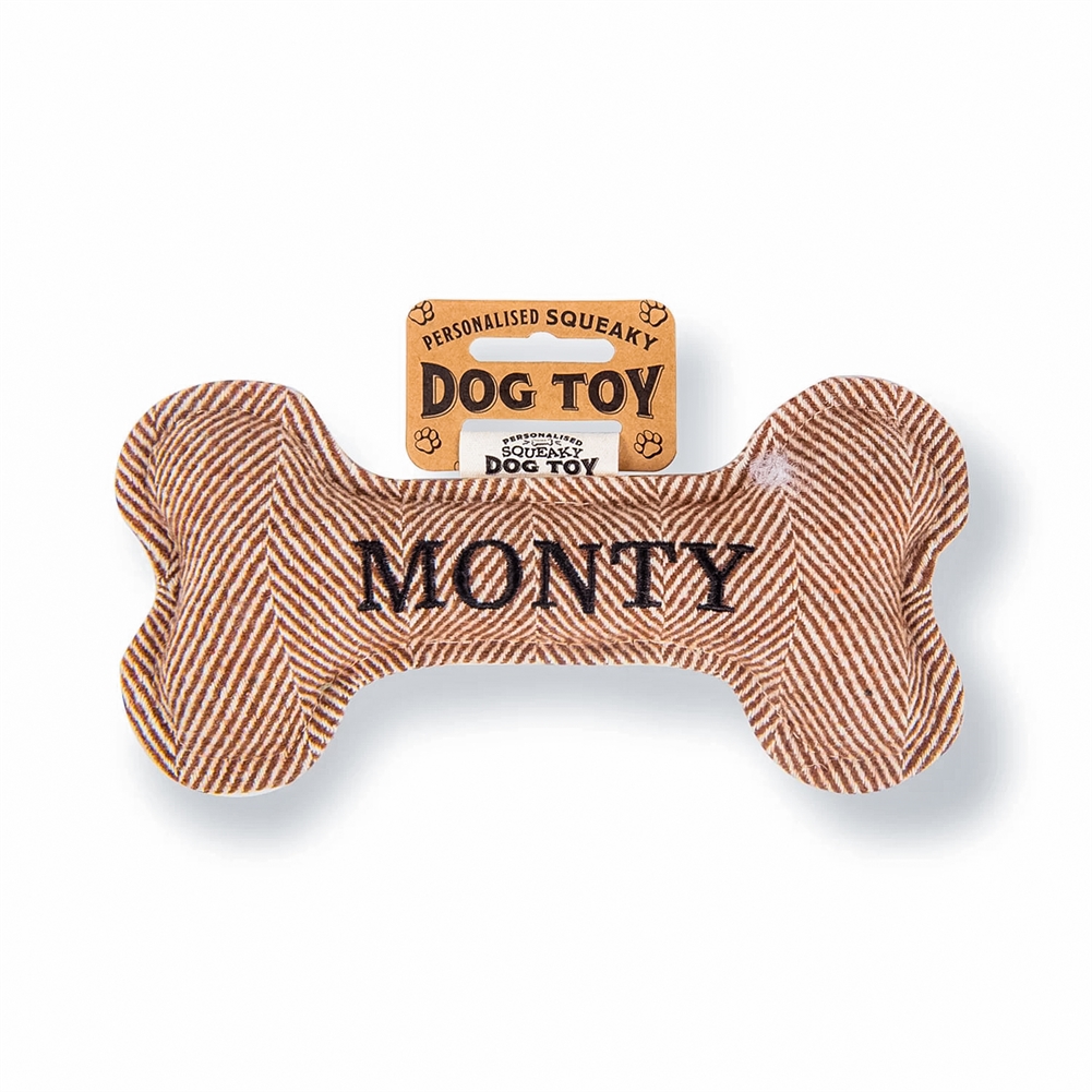 History & Heraldry Black Named Squeaky Dog Toys (Monty)