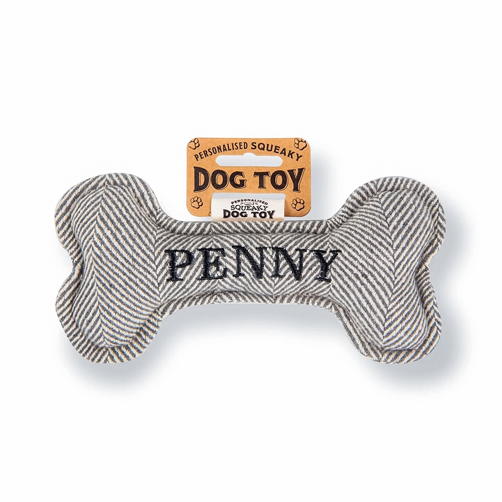 History & Heraldry Black Named Squeaky Dog Toys (Penny)