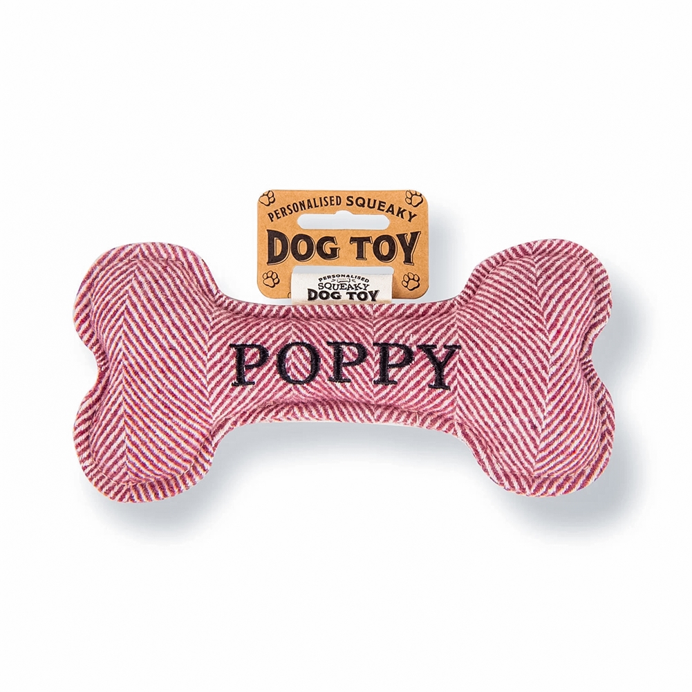 History & Heraldry Black Named Squeaky Dog Toys (Poppy)