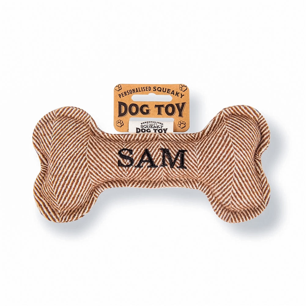 History & Heraldry Black Named Squeaky Dog Toys (Sam)