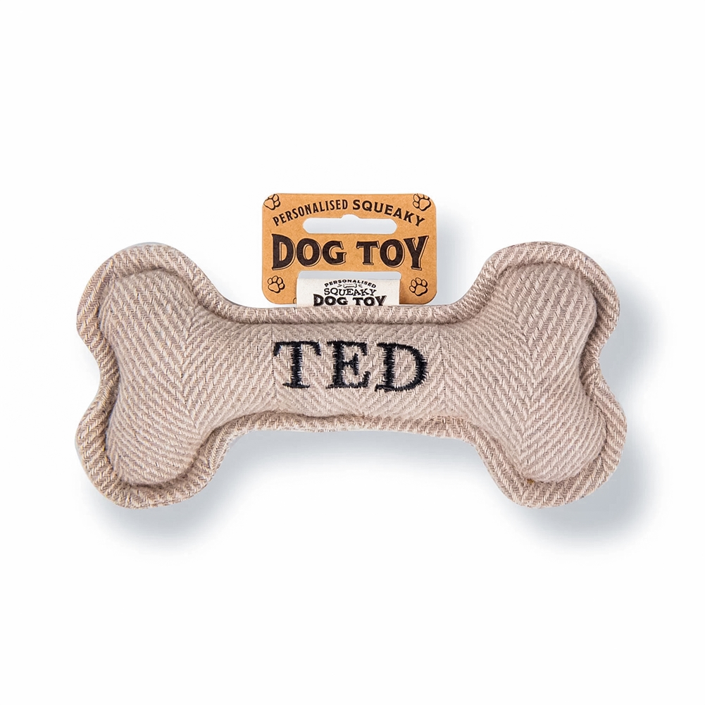 History & Heraldry Black Named Squeaky Dog Toys (Ted)
