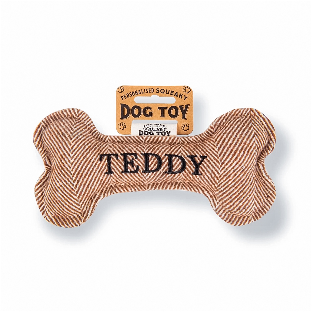 History & Heraldry Black Named Squeaky Dog Toys (Teddy)