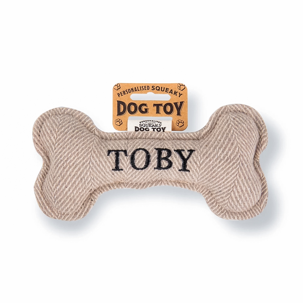 History & Heraldry Black Named Squeaky Dog Toys (Toby)