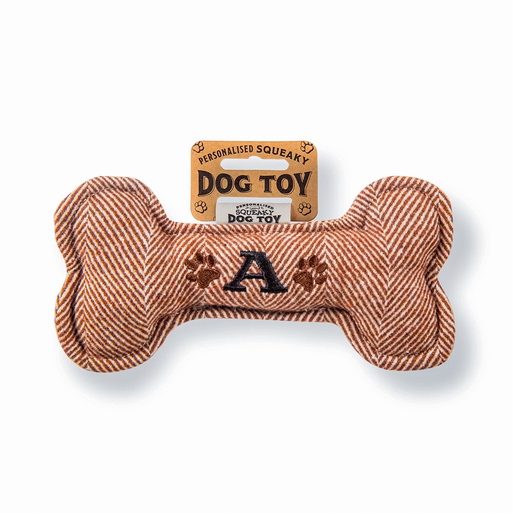 History & Heraldry Black Initial Squeaky Dog Toys (A)