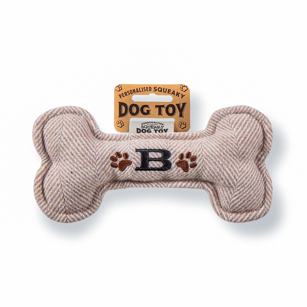 History & Heraldry Black Initial Squeaky Dog Toys (B)