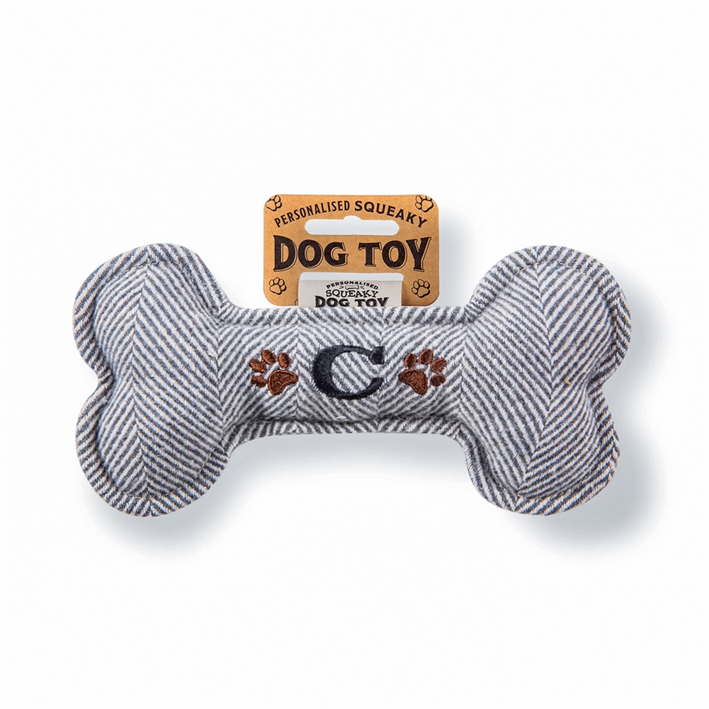 History & Heraldry Black Initial Squeaky Dog Toys (C)