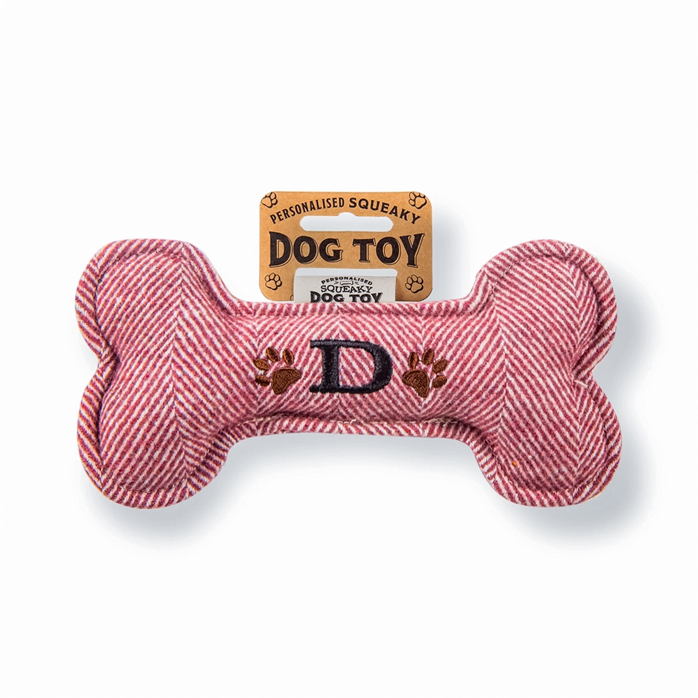 History & Heraldry Black Initial Squeaky Dog Toys (D)