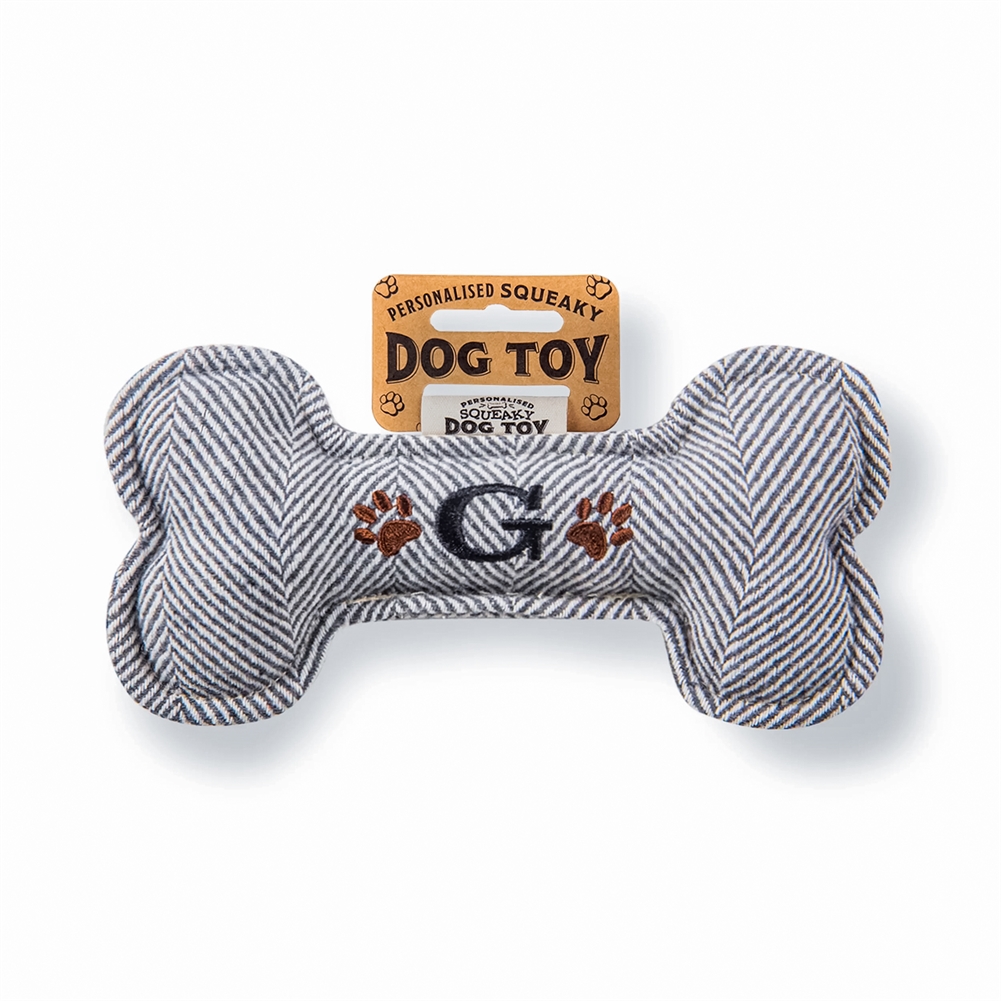 History & Heraldry Black Initial Squeaky Dog Toys (G)