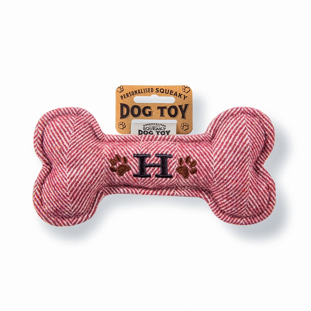 History & Heraldry Black Initial Squeaky Dog Toys (H)