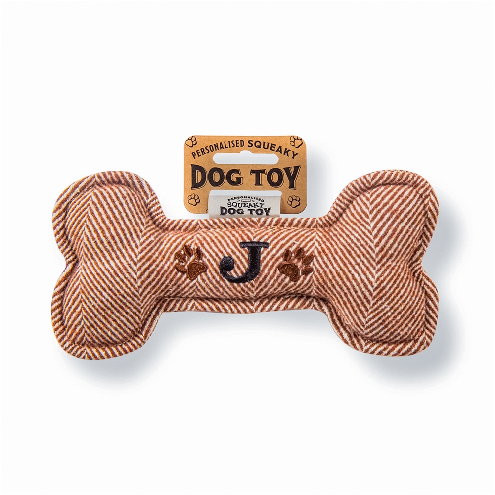 History & Heraldry Black Initial Squeaky Dog Toys (J)