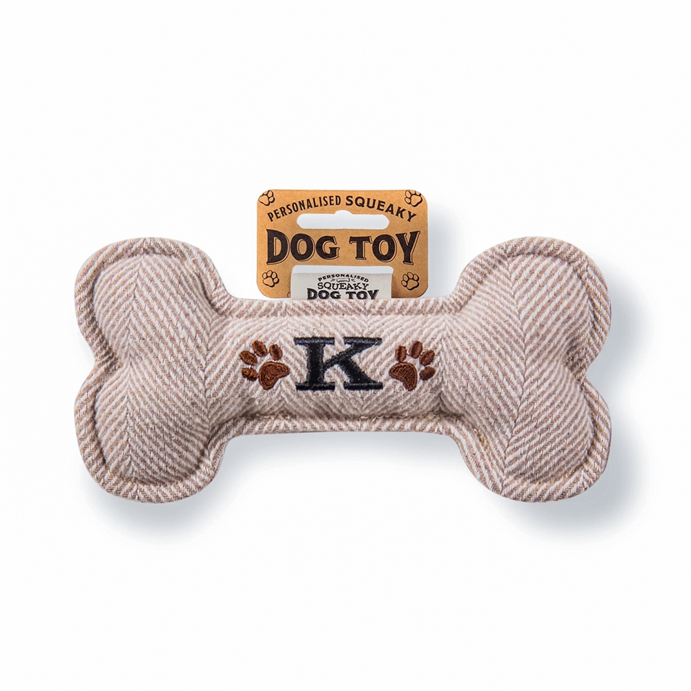 History & Heraldry Black Initial Squeaky Dog Toys (K)