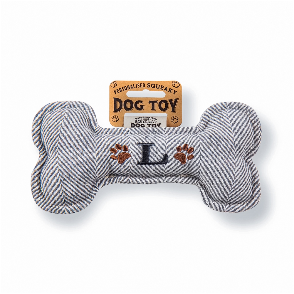 History & Heraldry Black Initial Squeaky Dog Toys (L)