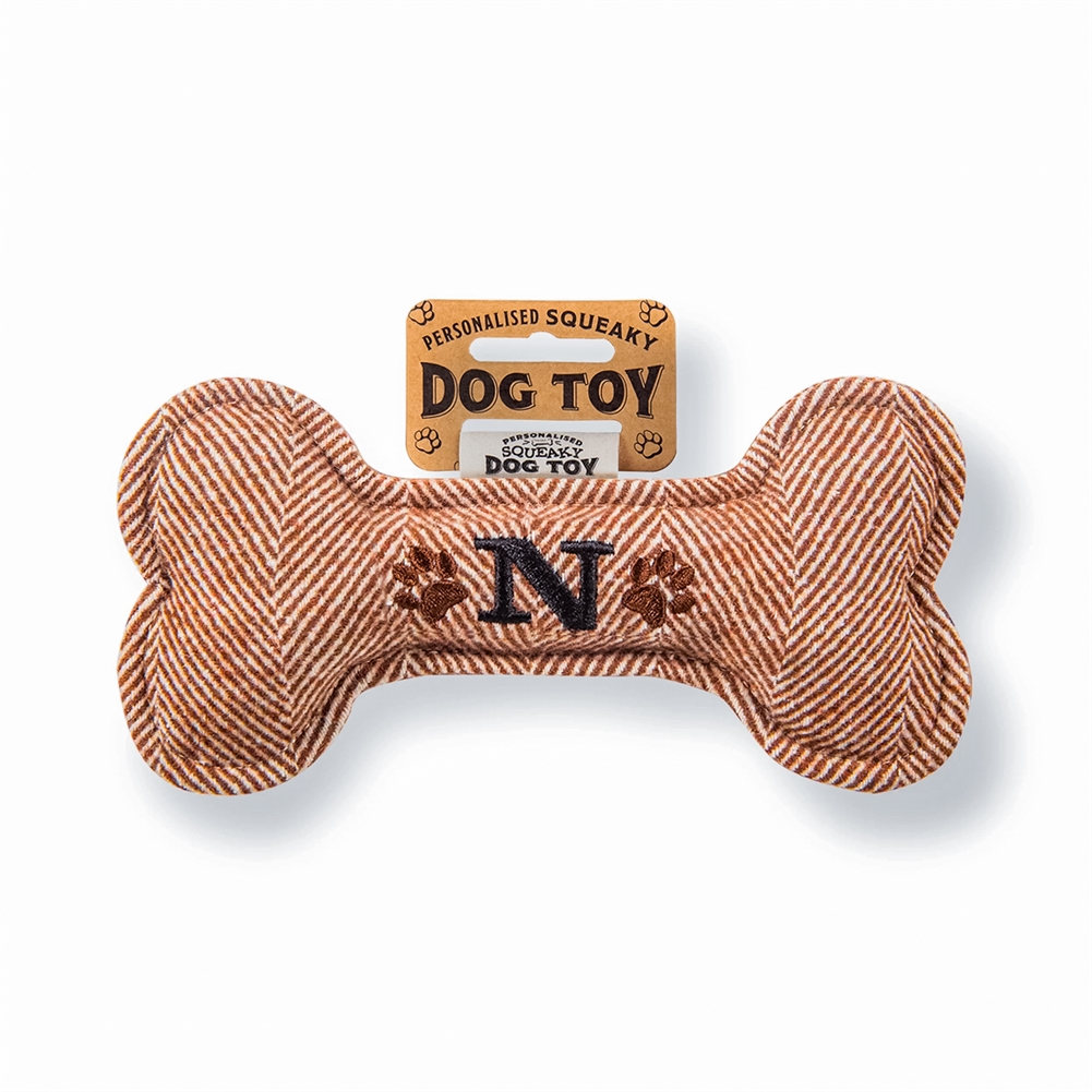 History & Heraldry Black Initial Squeaky Dog Toys (N)