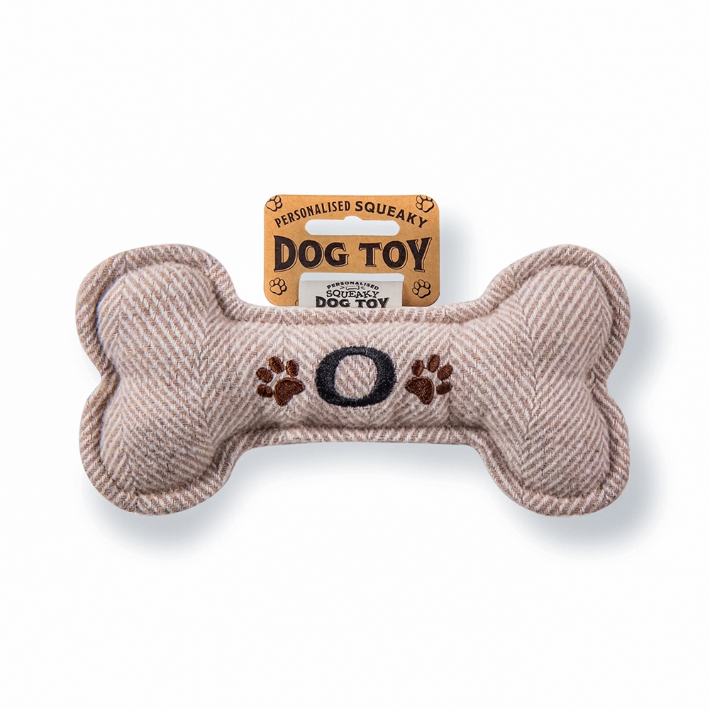 History & Heraldry Black Initial Squeaky Dog Toys (O)