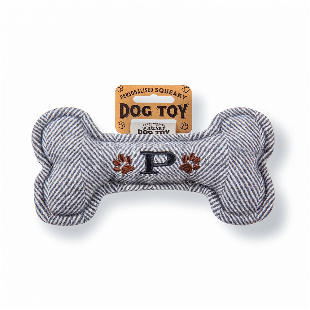 History & Heraldry Black Initial Squeaky Dog Toys (P)