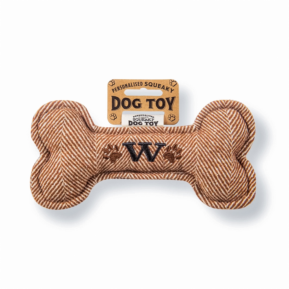 History & Heraldry Black Initial Squeaky Dog Toys (W)