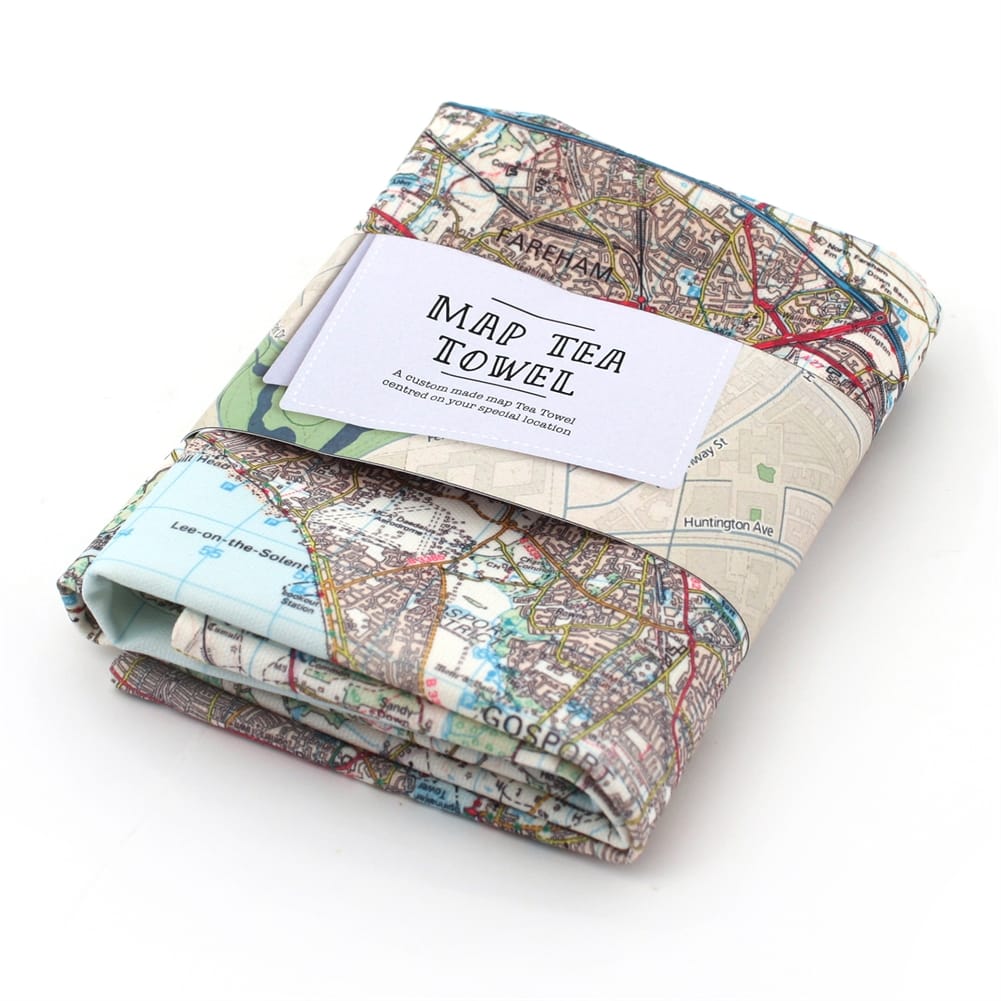 Map Marketing Limited Personalised Map Tea Towel