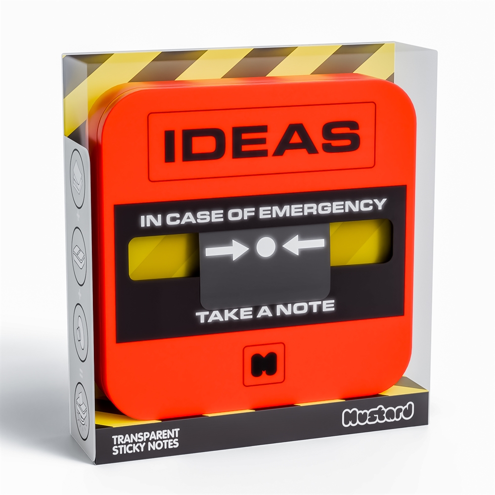 Mustard Red Emergency Sticky Notes