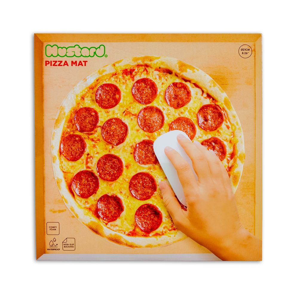 Mustard Pizza Mouse Mat