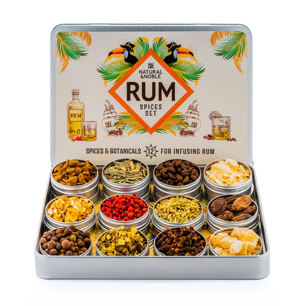 Natural & Noble Set Of 12 Spices & Botanical Infusions (For Rum)