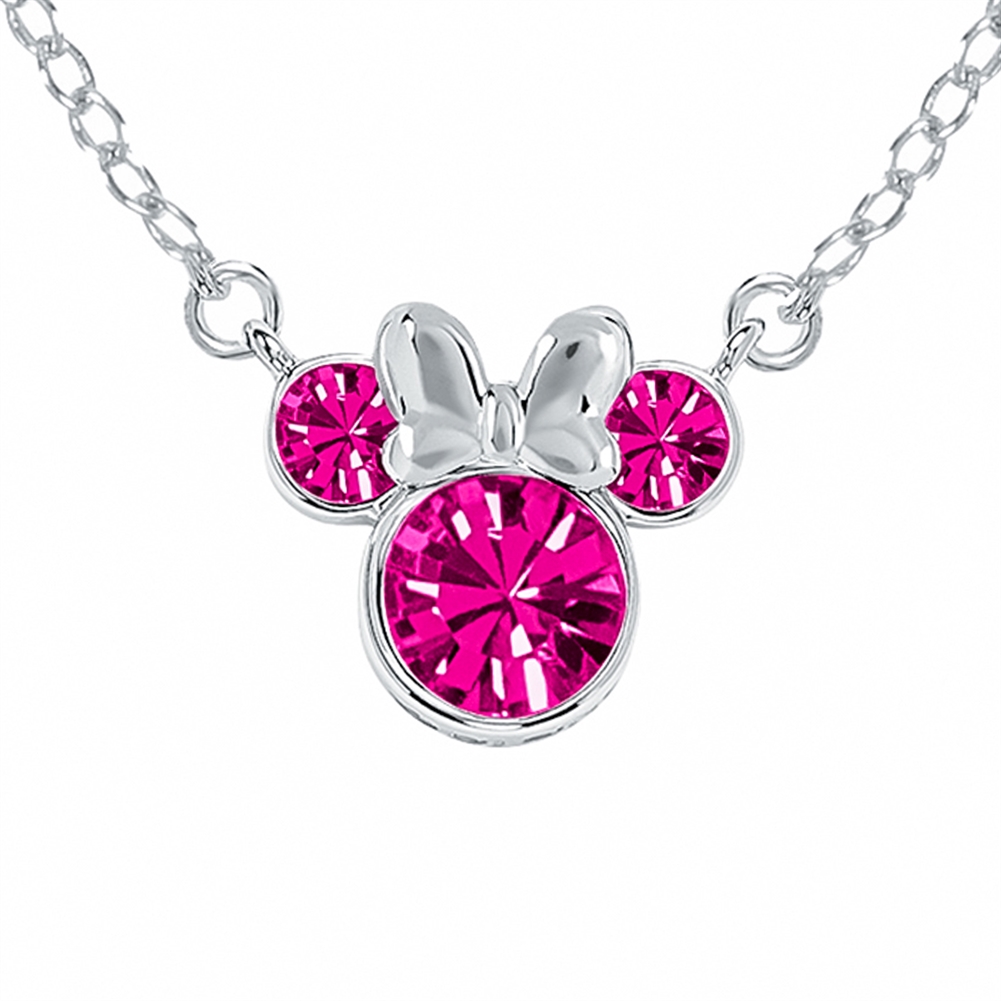 Peers Hardy Silver Sterling Disney Minnie Mouse Birthstone Month Necklaces