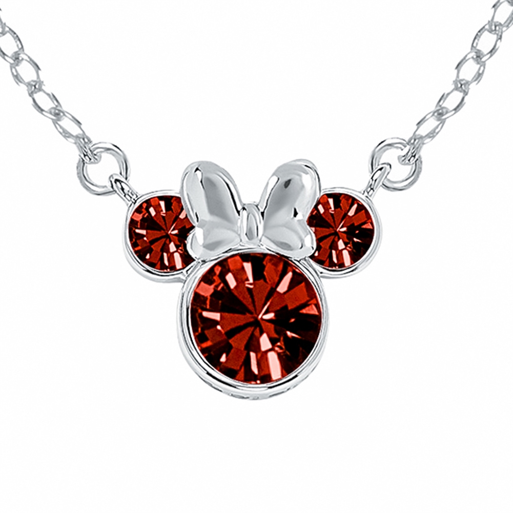 Peers Hardy Silver Sterling Disney Minnie Mouse Birthstone Month Necklaces (January)